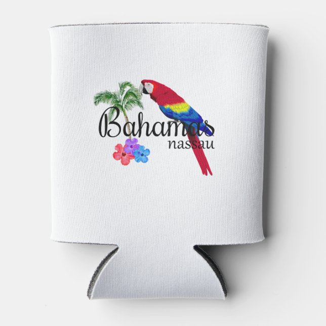 Nassau Bahamas Tropical Destination Can Cooler (Front)