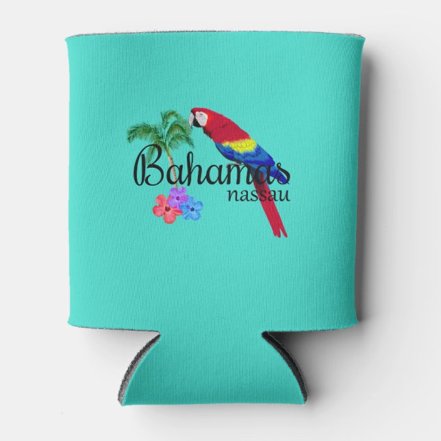 Nassau Bahamas Tropical Destination Can Cooler (Front)