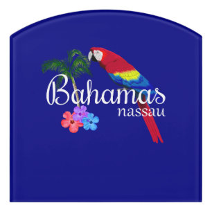 Nassau Bahamas Tropical Destination Door Sign