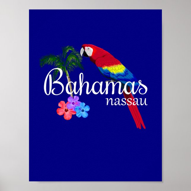 Nassau Bahamas Tropical Destination Poster (Front)