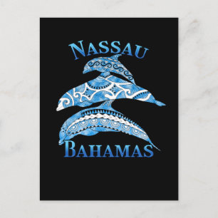 Nassau Bahamas Vacation Tribal Dolphins Postcard