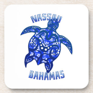 Nassau Bahamas Vacation Tribal Turtle Beverage Coaster
