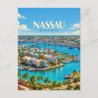 Nassau Bahamas Vintage Travel Art