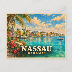 Nassau Bahamas Vintage Travel Postcard
