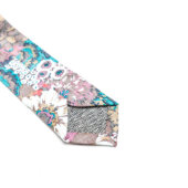 Nassau Floral  Necktie w/Leather Tie Stay (Back)