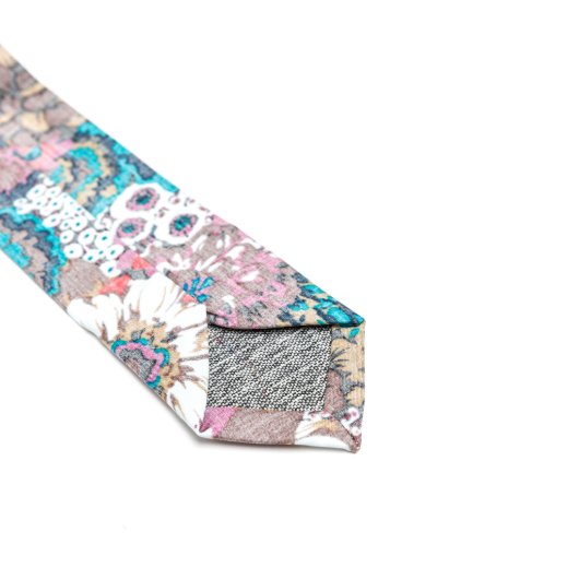 Nassau Floral Necktie w/Leather Tie Stay (Back)