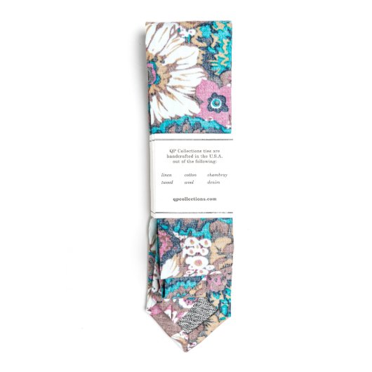 Nassau Floral Necktie w/Leather Tie Stay (Back)