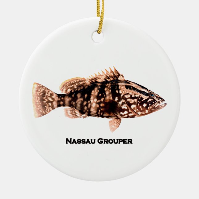 Nassau Grouper Ceramic Ornament (Front)
