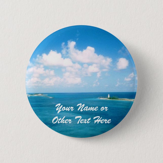 Nassau Harbor Custom Name Badge Button (Front)
