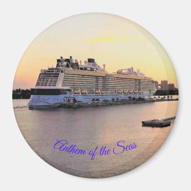 Nassau Harbor Daybreak with Cruise Ship Magnet (Front)