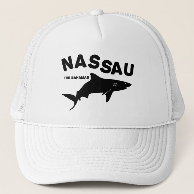 Nassau - The Bahamas Shark Diving T-Shirt Trucker Hat (Front)
