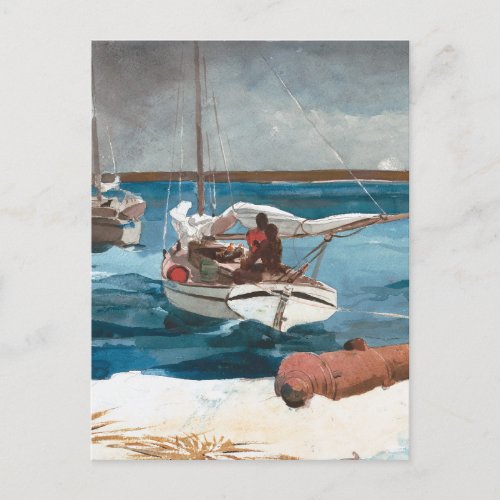 Nassau Winslow Homer Nautical Vintage Sailboat Postcard