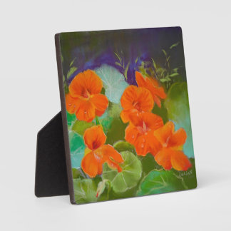Nasturtium Bloom - Botanical Pastel Plaque