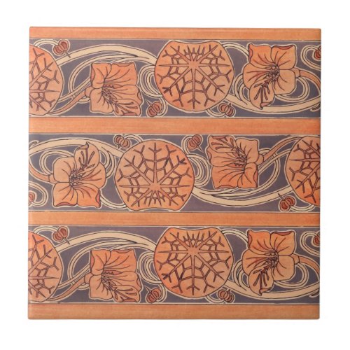 Nasturtium  Burnt Orange Ceramic Tile