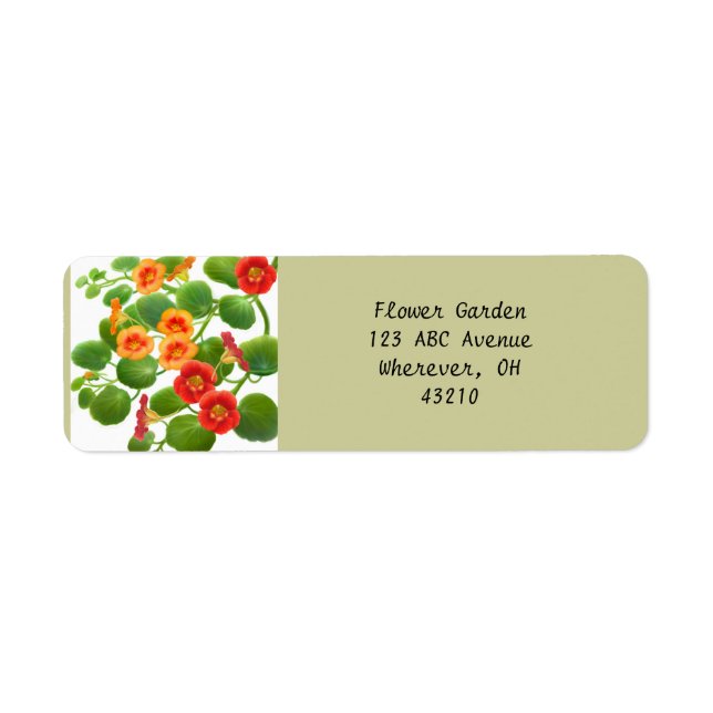 Nasturtium Flower Garden Customizable Labels (Front)