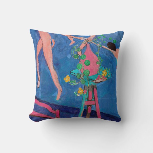 Nasturtium Flowers in the Atelier, Matisse Throw Pillow (Front)