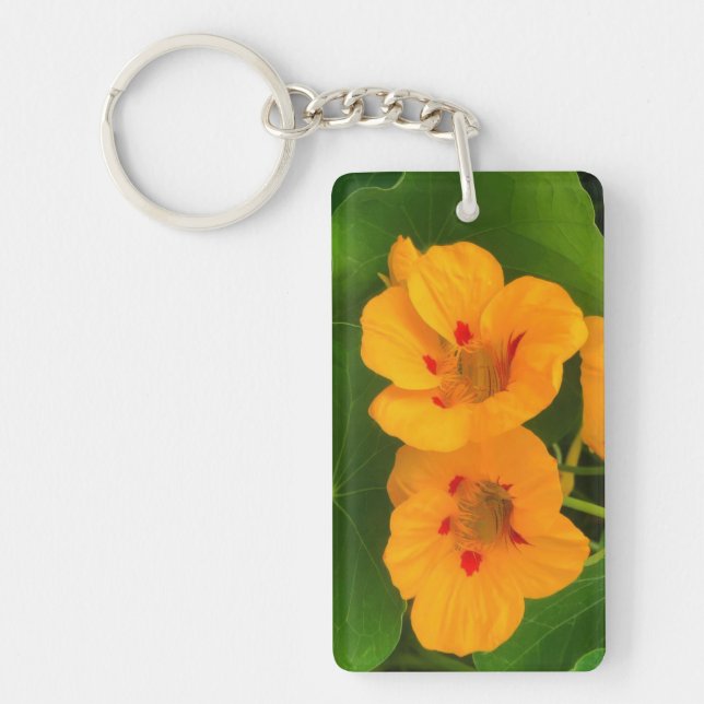 Nasturtium Flowers Keychain (Front)