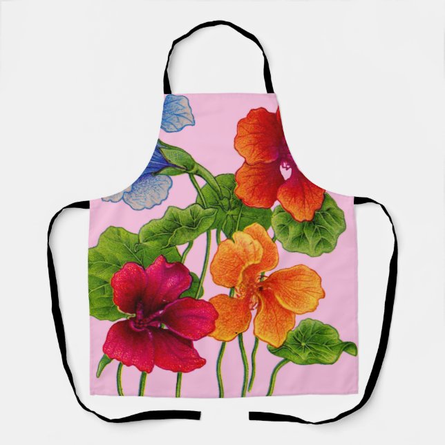 nasturtium flowers print apron (Front)