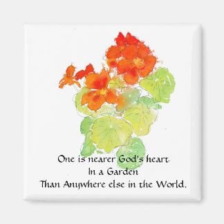 Nasturtium Magnet with Quote