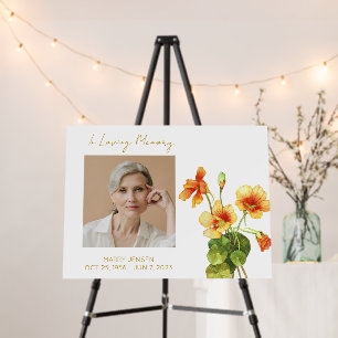 Nasturtium Memorial Photo Funeral Foam Board