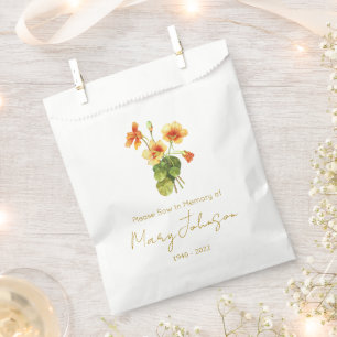 Nasturtium Simple Seed packet Funeral Favor Bag