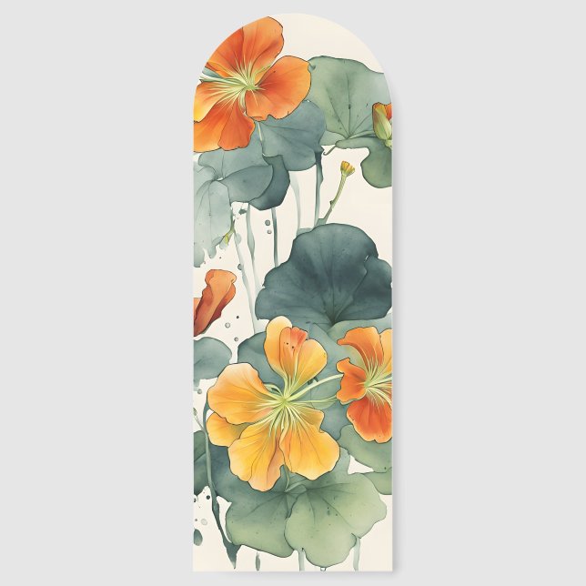 Nasturtium - Watercolor flowers Bookmarks (Front)