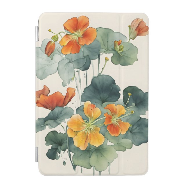 Nasturtium - Watercolor flowers iPad Mini Cover (Front)