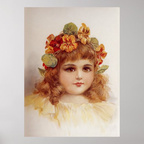 Nasturtium Wreath Poster