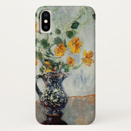 Nasturtiums in a Blue Vase by Monet iPhone X Case