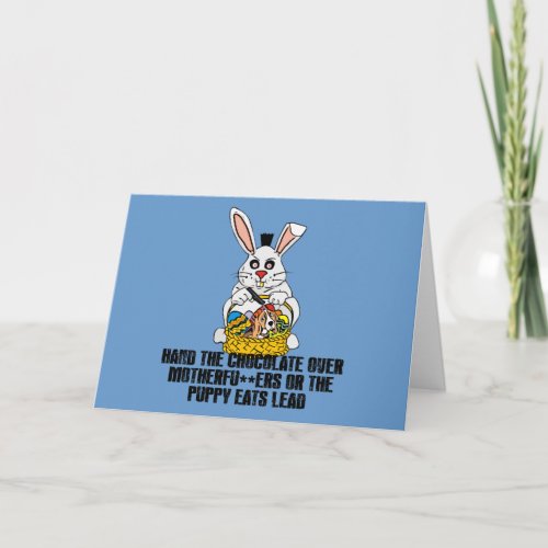 Nasty Easter bunny Holiday Card