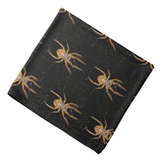 Nasty large brown spiders pattern, goth style bandana