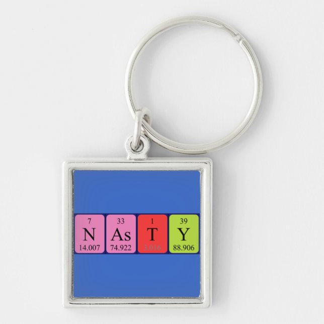 Nasty periodic table name keyring (Front)