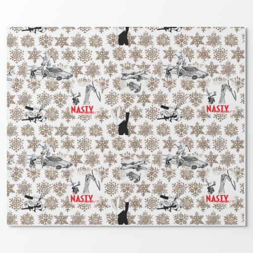 Nasty Rabbit Christmas Theme Wrapping Paper Wrapping Paper