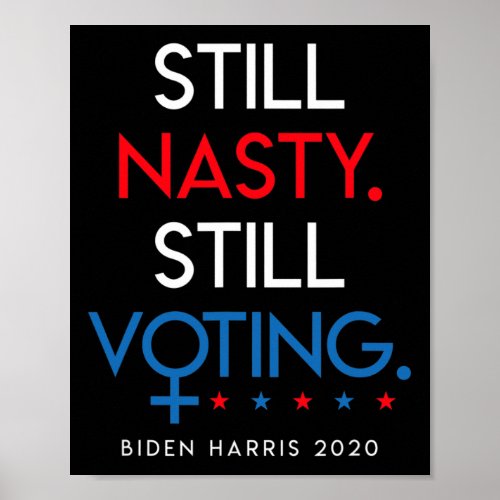 Nasty Still Voting Biden Harris 2020 Feminist Elec Poster