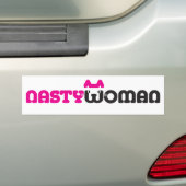 Nasty Woman Bumper Sticker (Pussycat) (On Car)