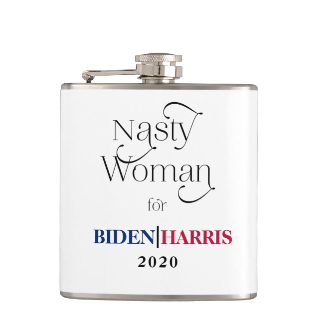 Nasty Woman for Biden-Harris 2020 Flask (Front)