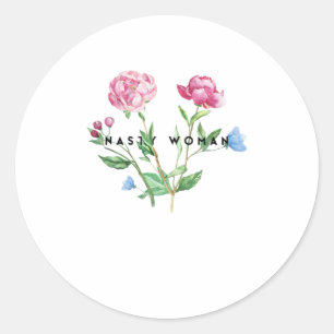 Nasty woman Kamala Harris 2020 Feminist Flow Classic Round Sticker