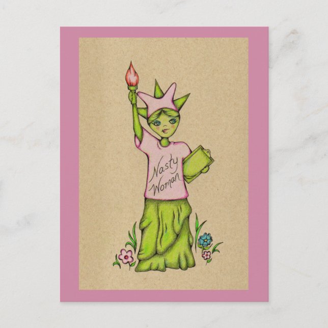 Nasty Woman Lady Liberty Postcard (Front)