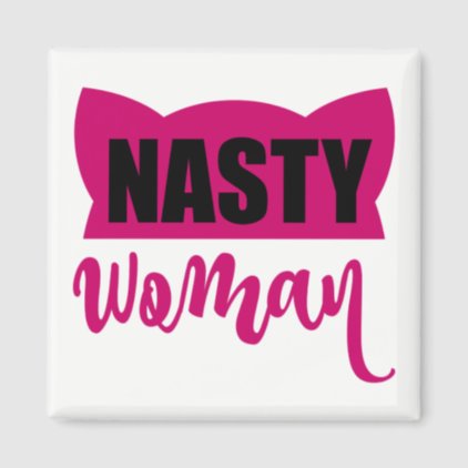 Nasty Woman Pink Pussy Cat Hat Magnet