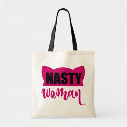 Nasty Woman Pink Pussy Cat Hat Tote Bag