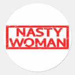 Nasty Woman Stamp Classic Round Sticker