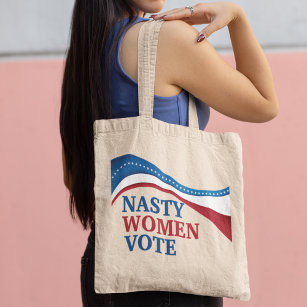 Nasty Women Vote American Flag Feminist Voter Tote Bag