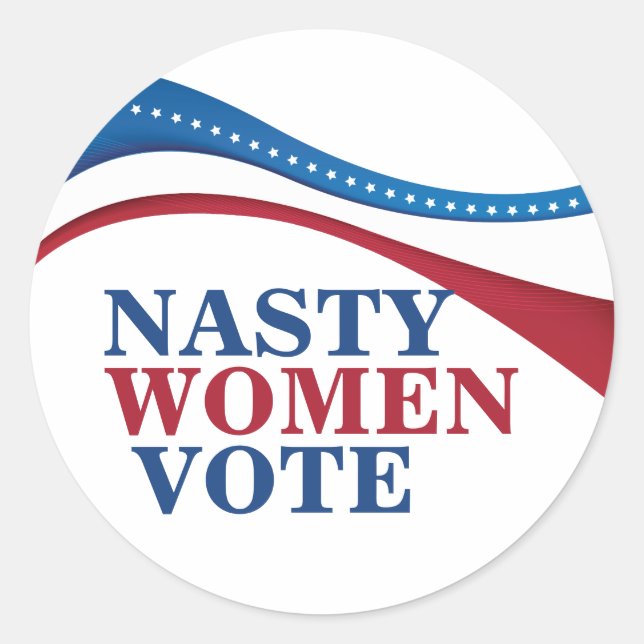 Nasty Women Vote Classic Round Sticker (Front)