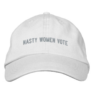 Nasty women vote pink custom text modern embroidered baseball cap