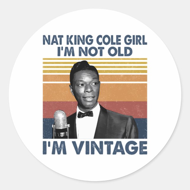 Nat King Cole Classic Round Sticker (Front)