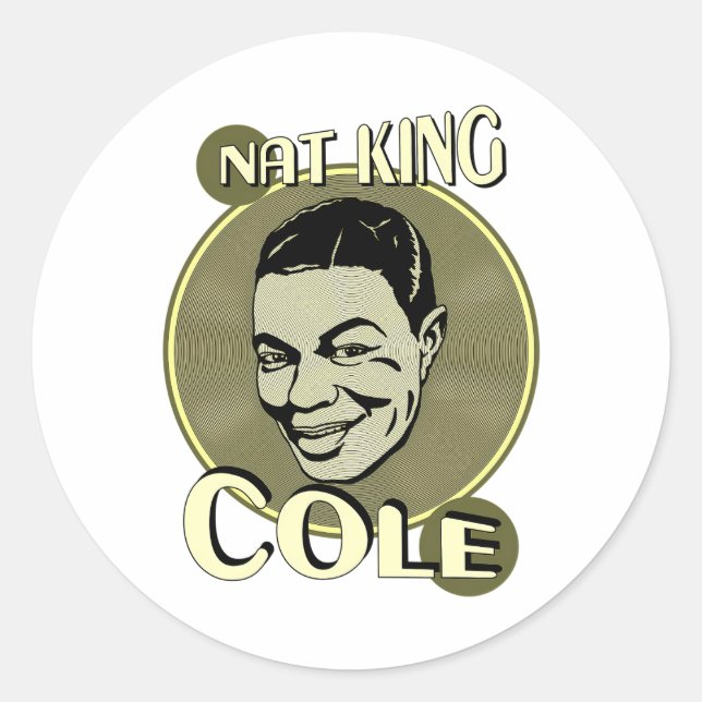Nat King Cole Classic Round Sticker (Front)