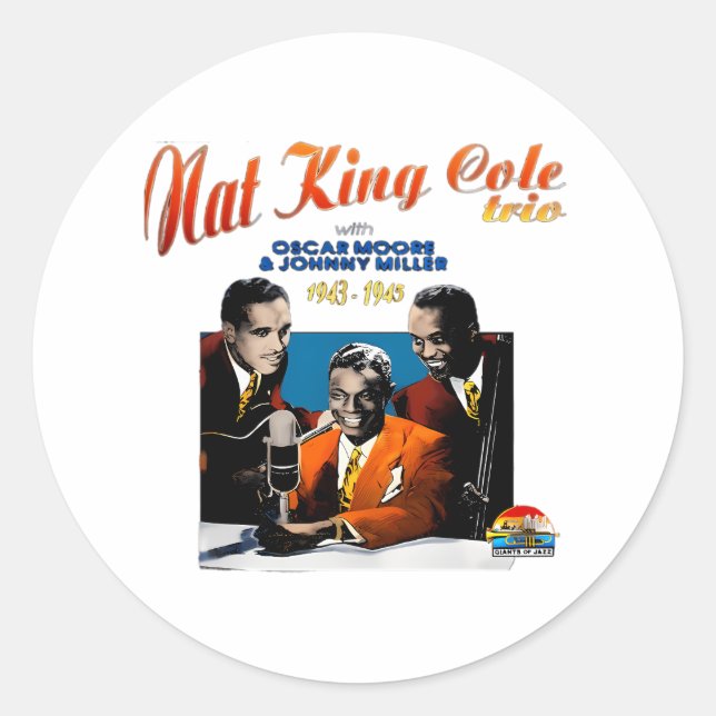 Nat King Cole Classic Round Sticker (Front)
