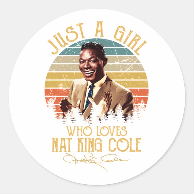 Nat King Cole Classic Round Sticker (Front)