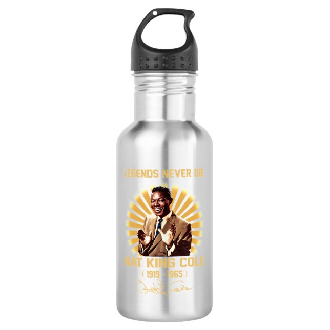 Nat King Cole Stainless Steel Water Bottle (Front)