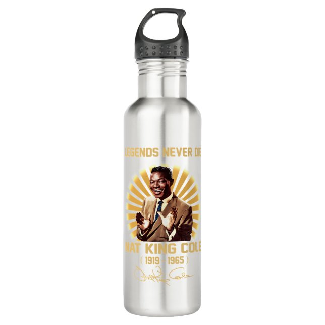 Nat King Cole Stainless Steel Water Bottle (Front)